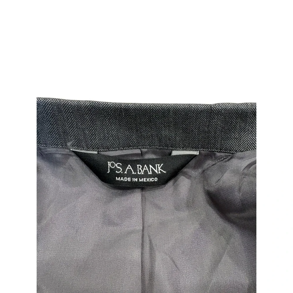 NWT‎ Jos A Bank Grey Herringbone Blazer Wool Superfine 50r Office Formal Wedding